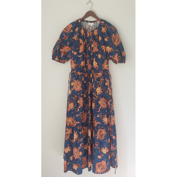 A.L.C. Tiered Paisley Floral Print Cotton Maxi Dress - Picture 6 of 15